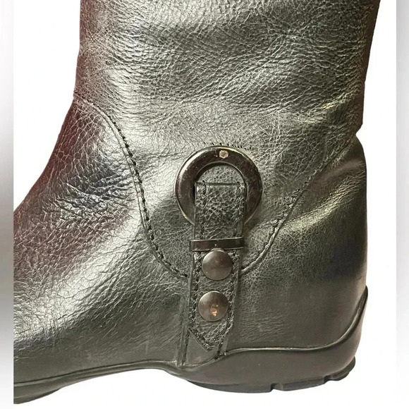 Luzzi Made in Italy Genuine Leather Boots Boho with Velvet like Crotched trim - Picture 3 of 12